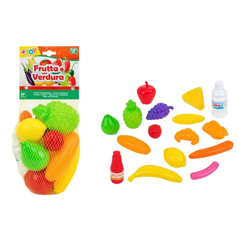 41628 Globo - Playset Frutta e verdura - 16pezzi in rete