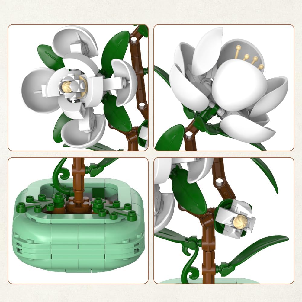 CaDA Camellia Flower Building Set C59029W Fiore di Camelia da Costruire