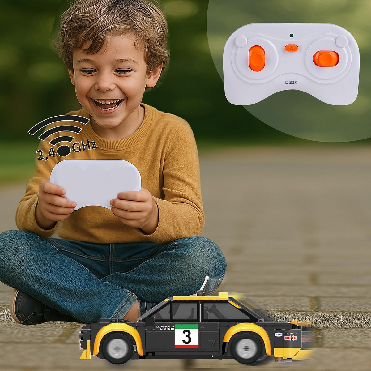 C51092W CaDA RC Fiat Abarth 131 1:20 Auto da Rally Radiocomandata da Costruire
