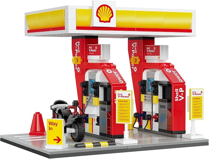 C66028W CaDA Shell Retail Station Mini Stazione di Servizio Shell da Costruire