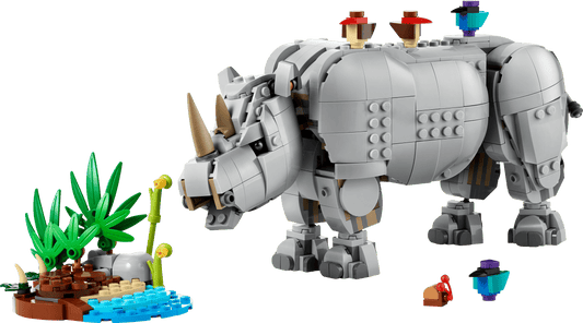 31171 LEGO Animali selvatici: maestoso rinoceronte con uccelli