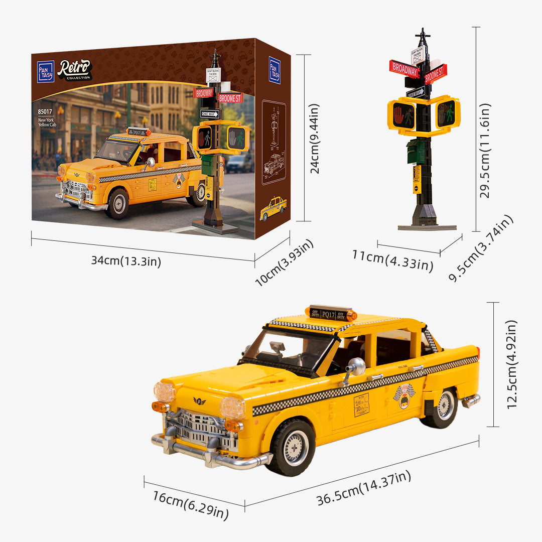 PANTASY New York Yellow Cab Taxi Giallo Set Costruzioni Veicolo da Collezione