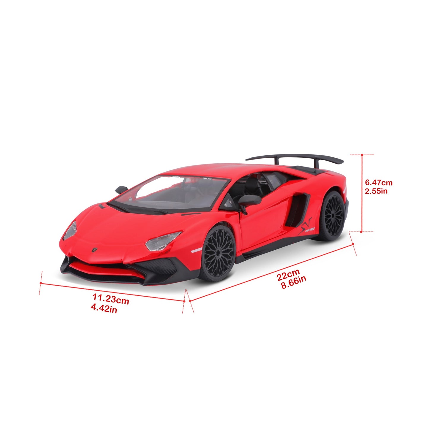 18-21079 Bburago - Lamborghini Aventador SV Coupé, rossa - Scala 1:24