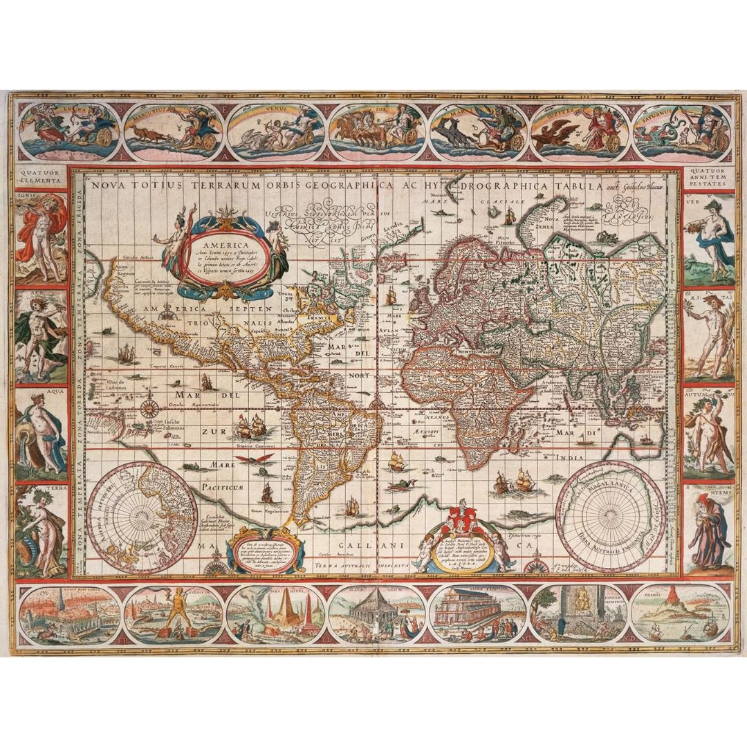 16633 Ravensburger - Mappamondo (1650) - Puzzle 2000 pezzi