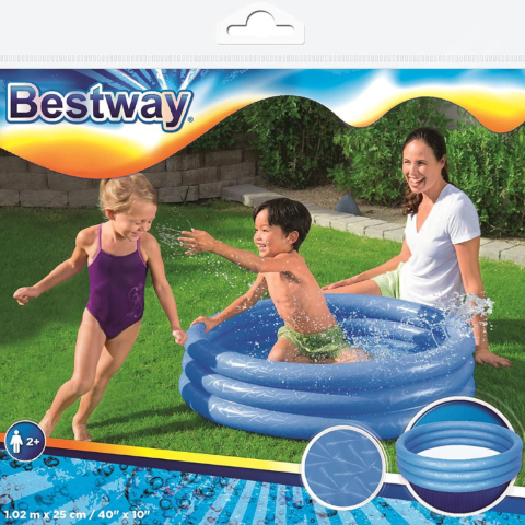 33048 Bestway 51024-5 - Piscina gonfiabile con 3 anelli - Colore casuale