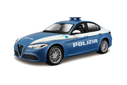 18-25129 Bburago - Alfa Romeo Giulia Polizia - Scala 1:24 - Model Kit