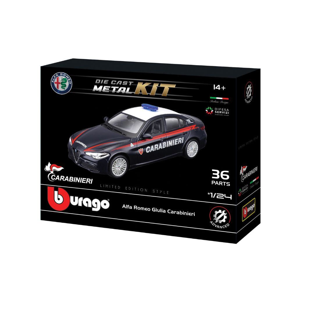 18-25128 Bburago - Alfa Romeo Giulia Carabinieri - Scala 1:24 Model Kit