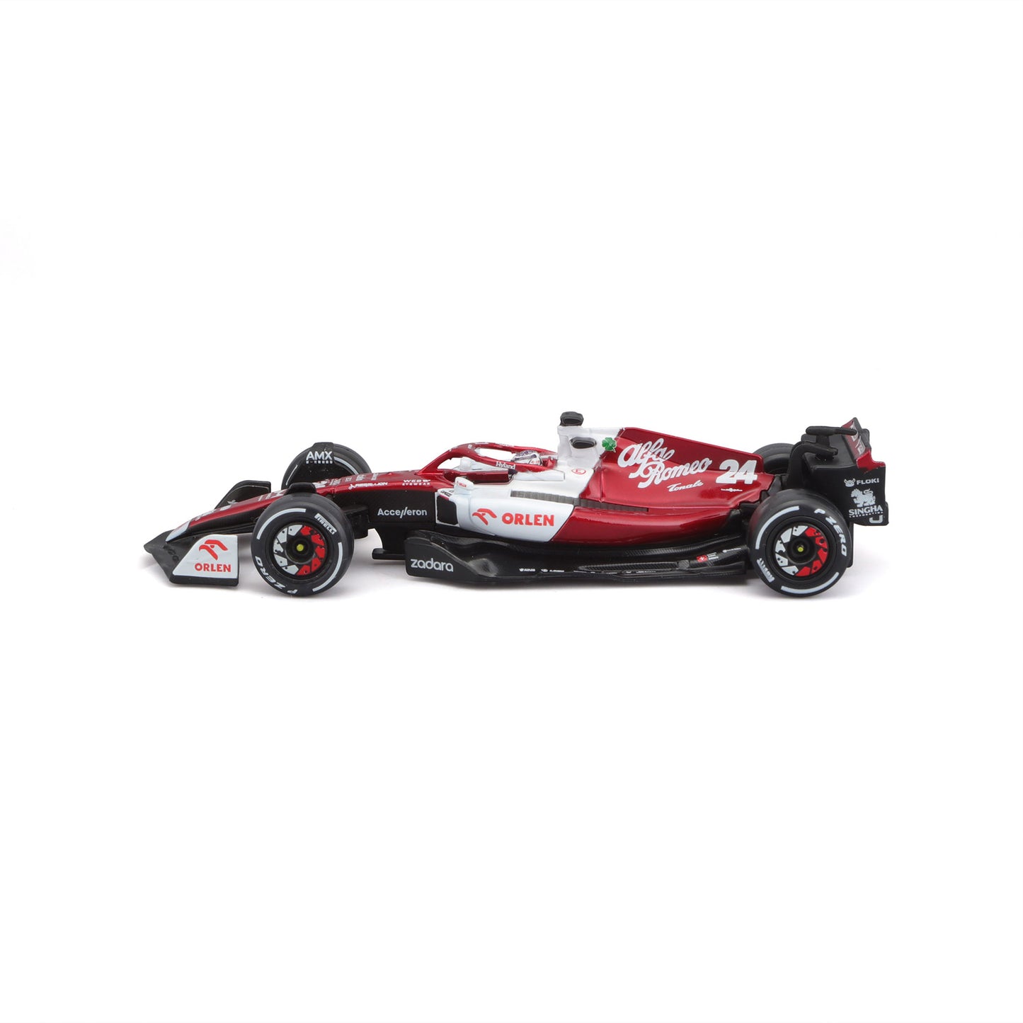 18-38068 Bburago Race - Alfa Romeo F1 Team Orlen con casco - Guanyu #24 - 1:43