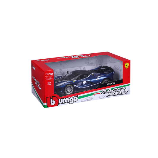 18-16012 Bburago Ferrari Race & Play - Ferrari FXX K #27, blu - 1:18
