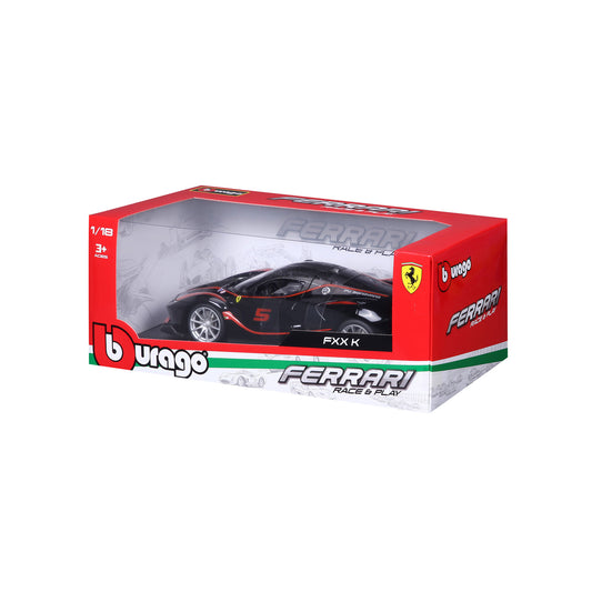 18-16010 Bburago Ferrari R&P - Ferrari FXX K #5, nera e rossa - 1:18