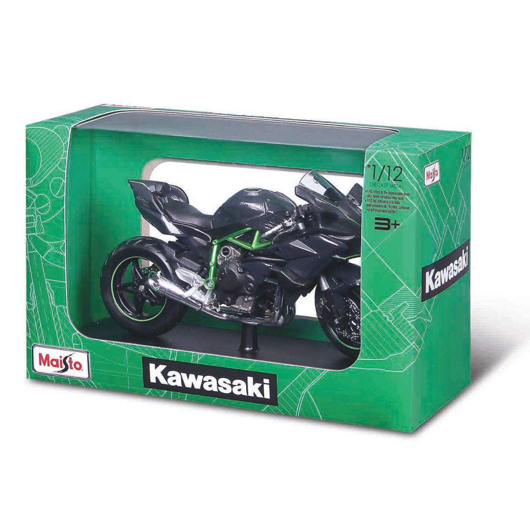 10-32708 Bburago Maisto - Kawasaki Ninja H2R, grigia - con cavalletto - 1:12