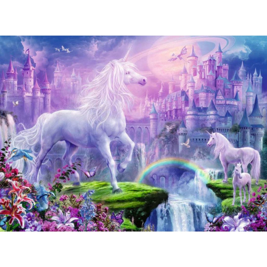 12907 Ravensburger - Regno unicorno - Puzzle Glitter XXL - 100 pezzi