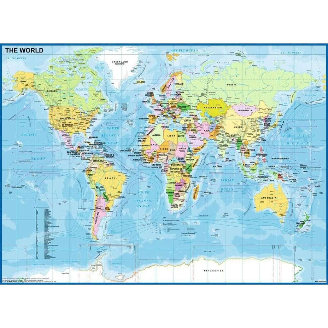 12890 Ravensburger - Mappa del mondo - Puzzle XXL - 200 pezzi