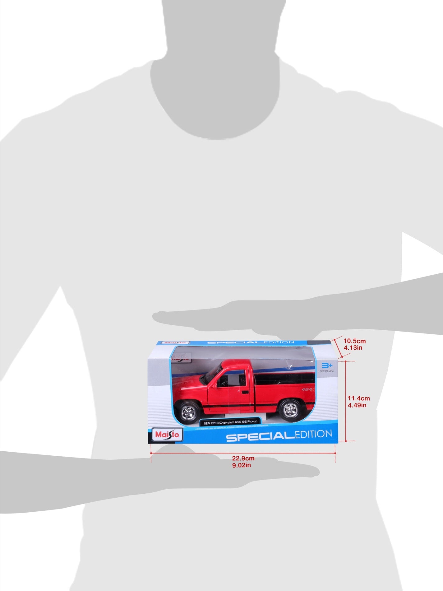 10-32901 RD Bburago Maisto 1:24 - 1993 Chevrolet 454 SS Pick-up Rossa