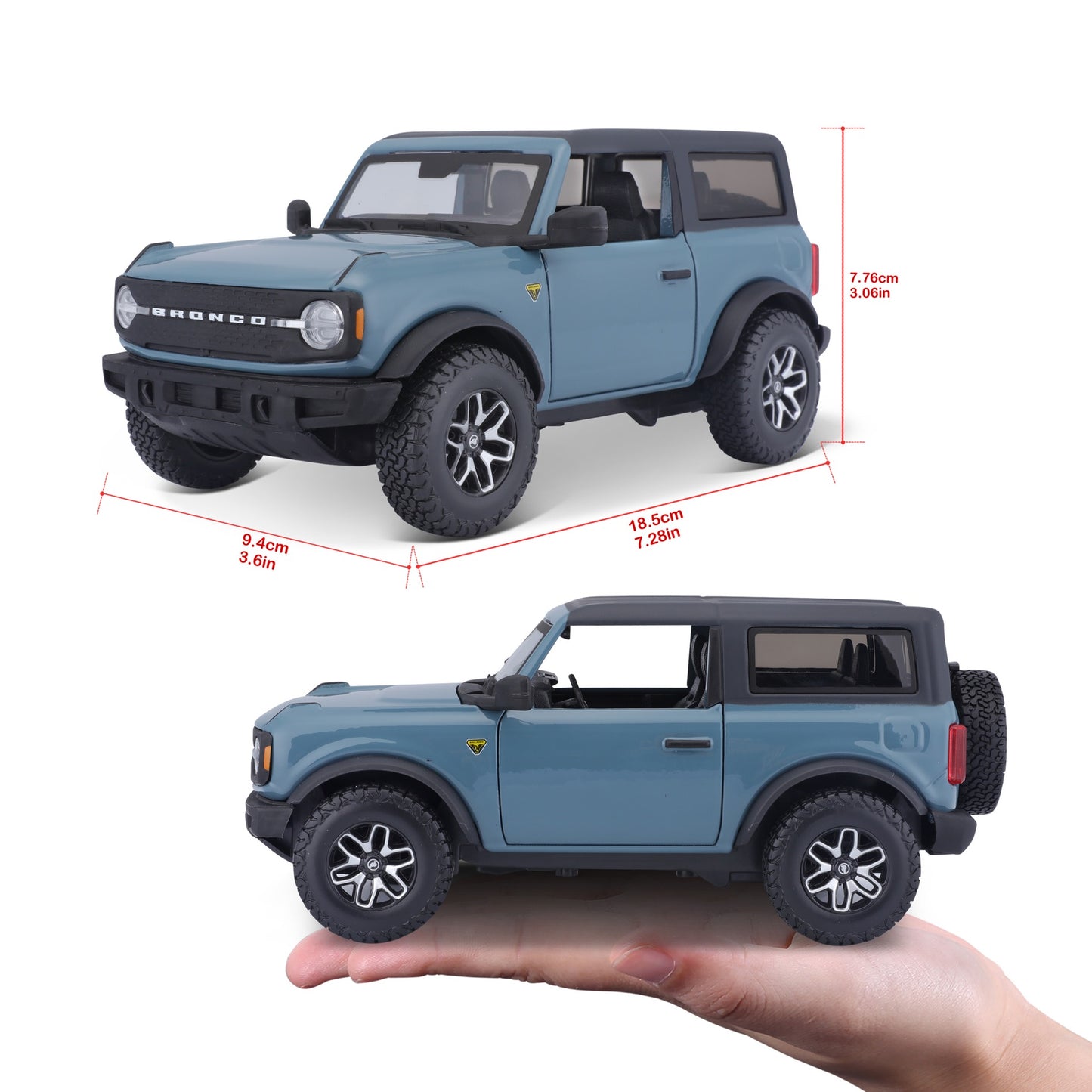 10-31530 BUBburago Maisto 1:24 - 2021 Ford Bronco Versione 2 porte Blu