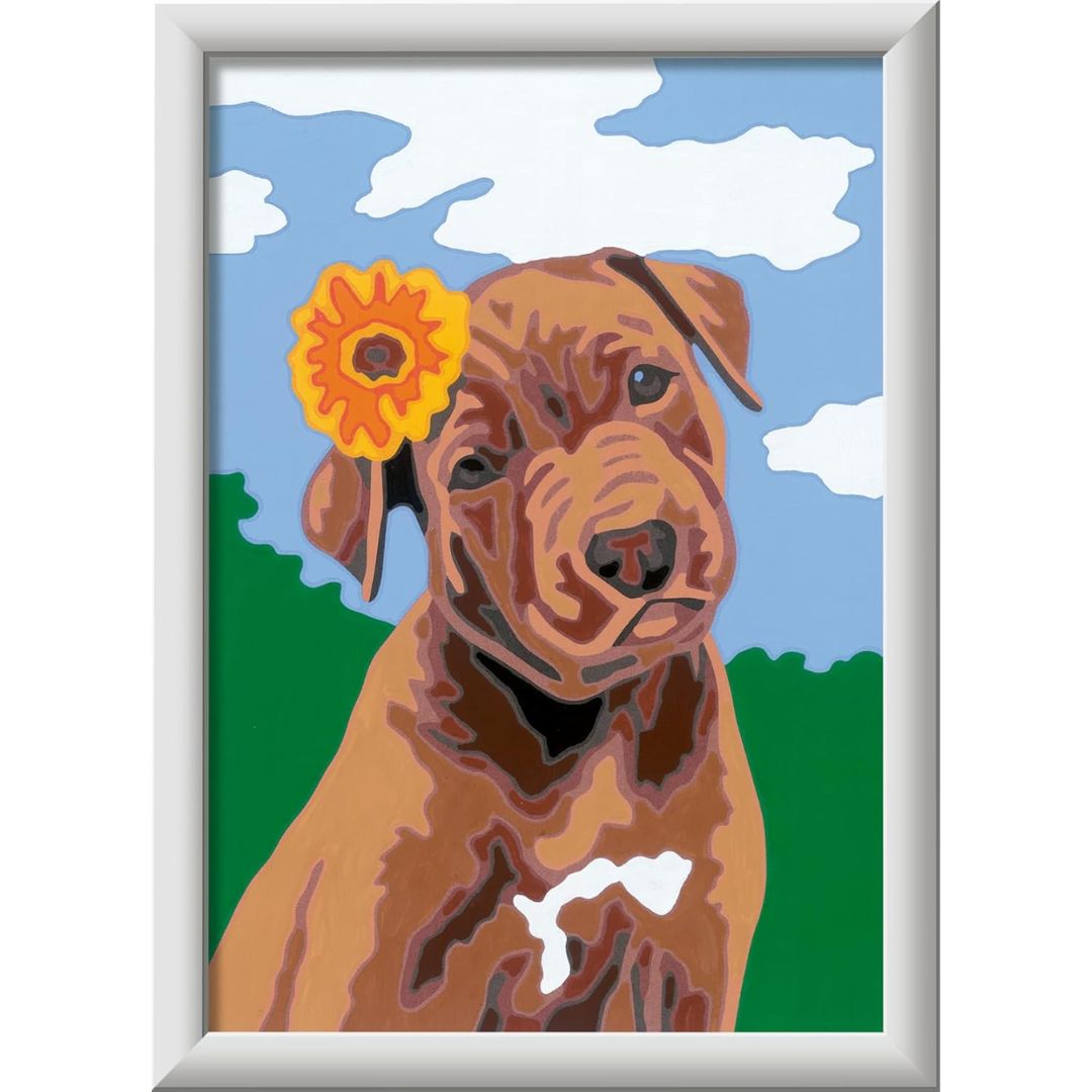 23939 Ravensburger: CreArt - Cucciolo con fiore - Serie E Classic