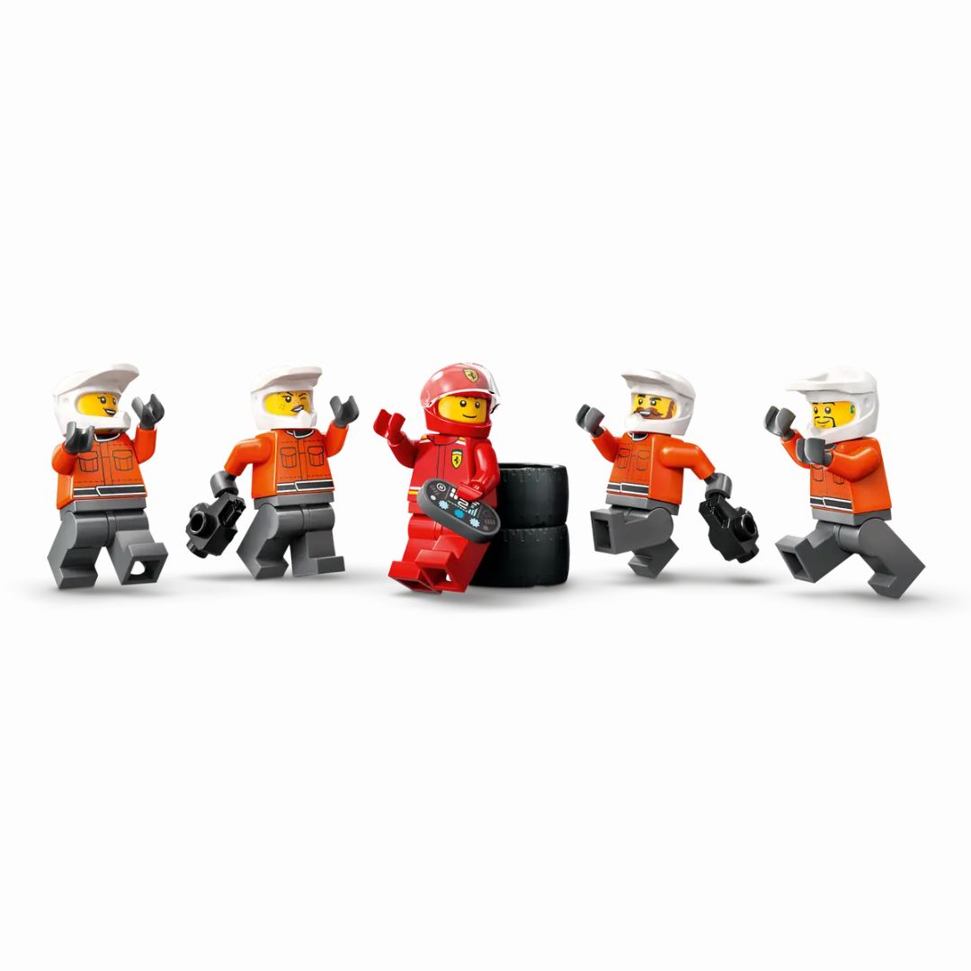 60443 LEGO City Formula 1 - Pitstop e meccanici con monoposto Ferrari F1