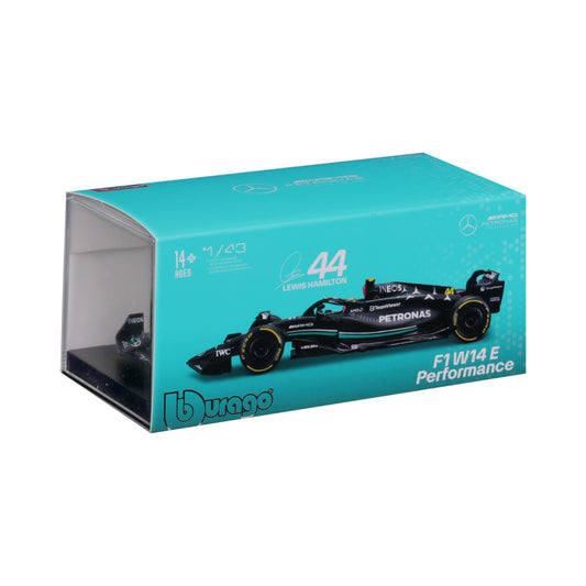 18-38081 Bburago Race -Mercedes AMG F1 W14 EPerformance #44 Hamilton, con casco