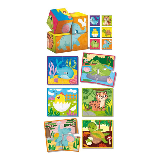 98347 Lisciani - Giochi Montessori: Cubi e puzzle 2in1