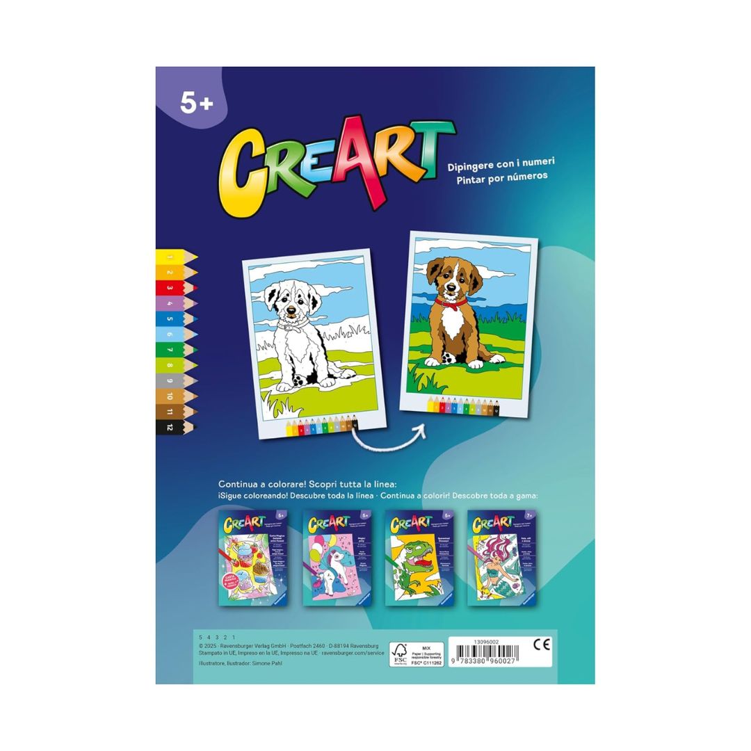 96002 Ravensburger: CreArt - Adorabili cuccioli di animali - Libro da colorare