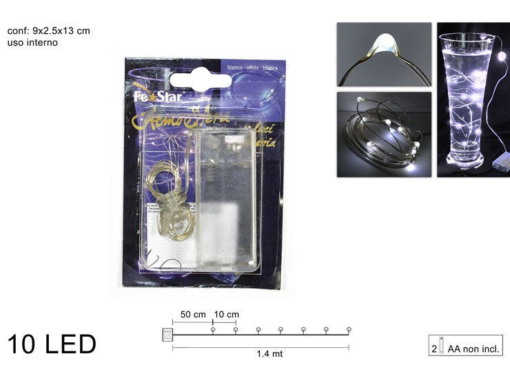 Filo 10 MicroLED Bianco a Batteria Decorazione Luminosa DD20210001