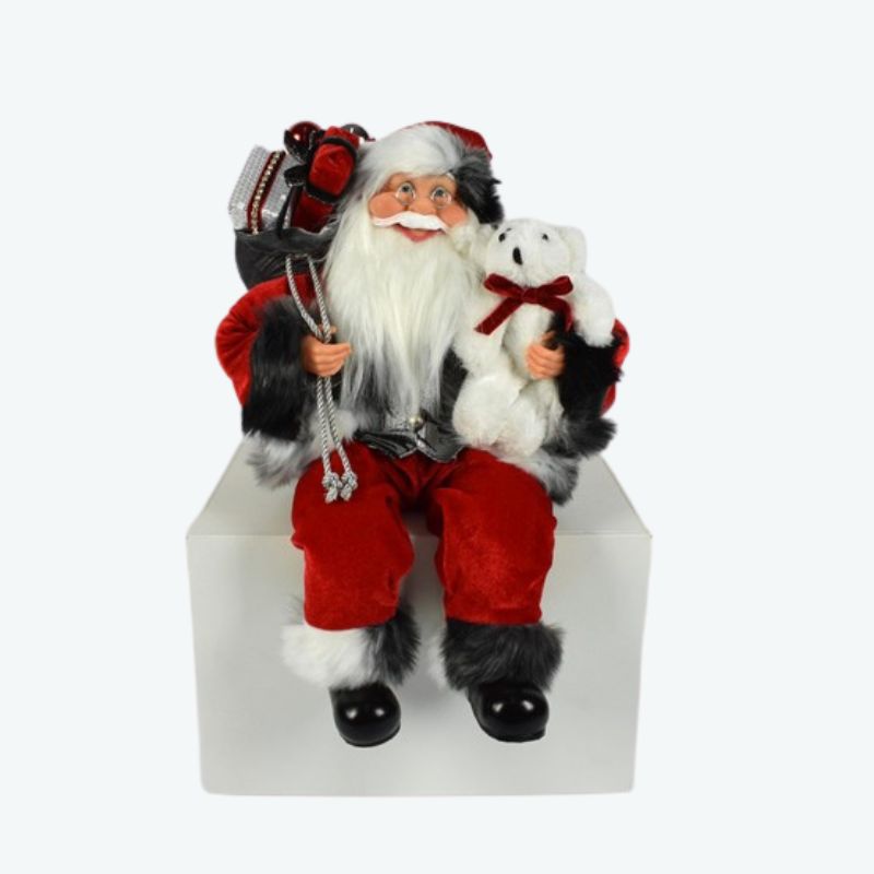 Babbo Natale Seduto 45 cm Rosso Decorazione Natalizia Classica YS19103