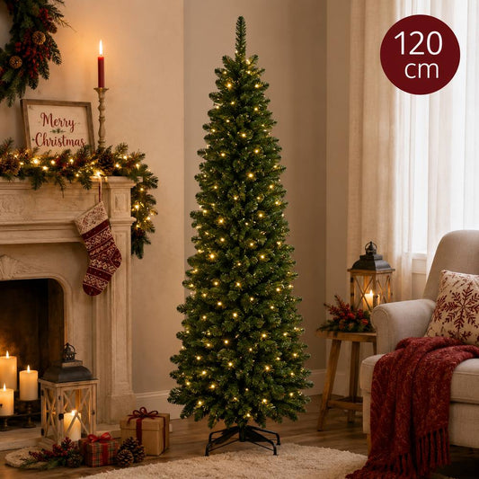 Albero di Natale Slim 120 cm Verde 160 Punte Salvaspazio