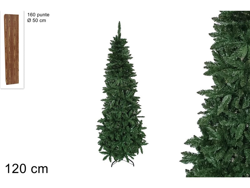 Albero di Natale Slim 120 cm Verde 160 Punte Salvaspazio