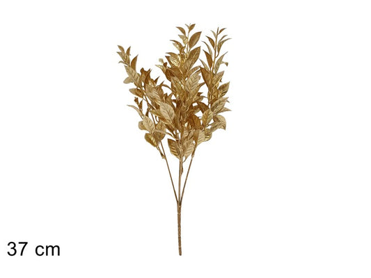Stelo con Foglie Glitterate Oro 37 cm fiori XDX24-24G/GOLD