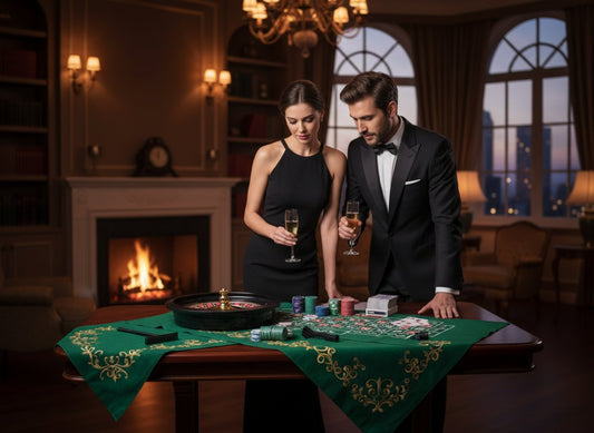 Gioco Roulette 25 cm con Set Casinò Completo Carte, Fiches e Tappeto