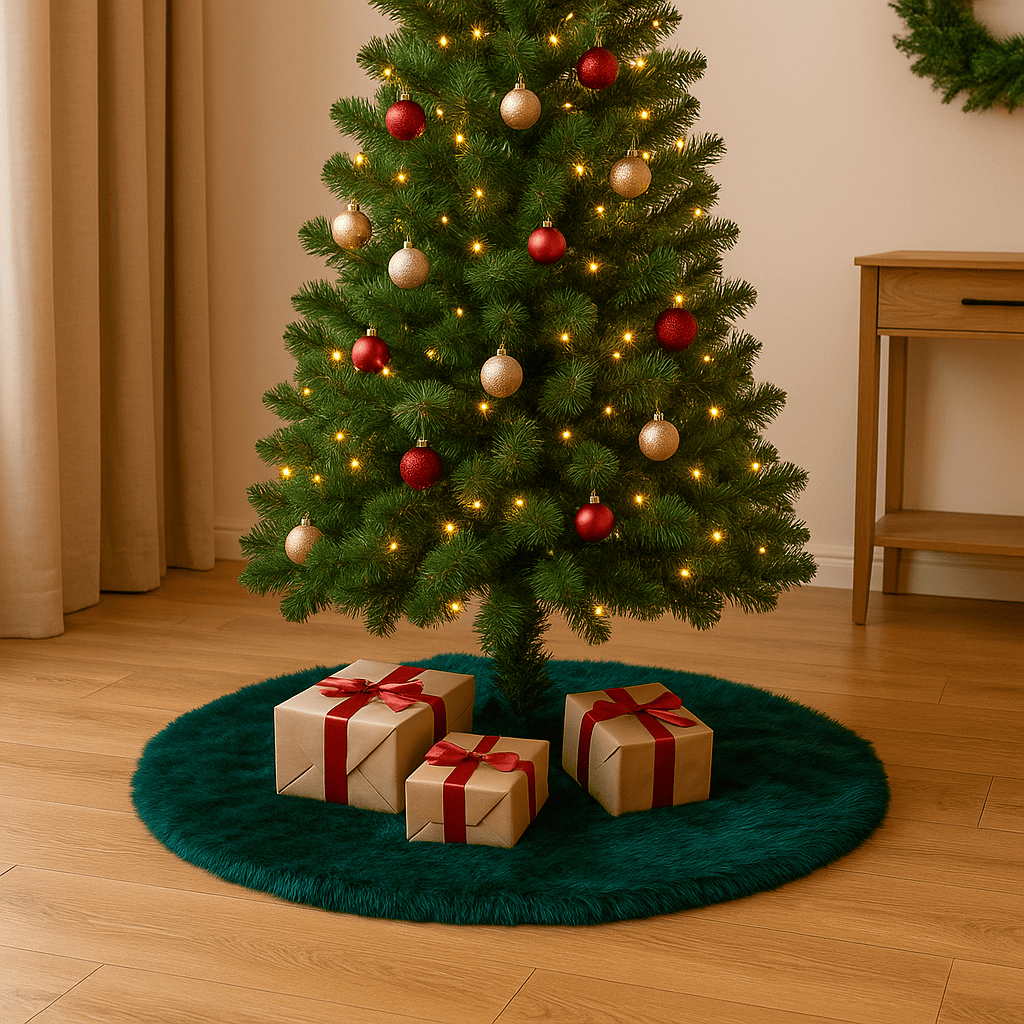 2S Tappeto Copribase Albero di Natale in Pelliccia Verde Ø 80 cm TREE-SKIR