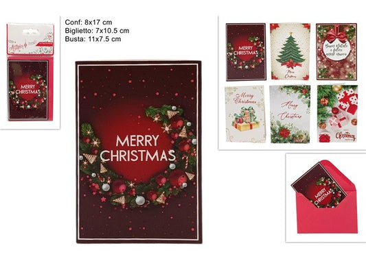 1Biglietto di Auguri Natalizio 3D 7x10,5 cm Cartolina di Natale Modello casuale