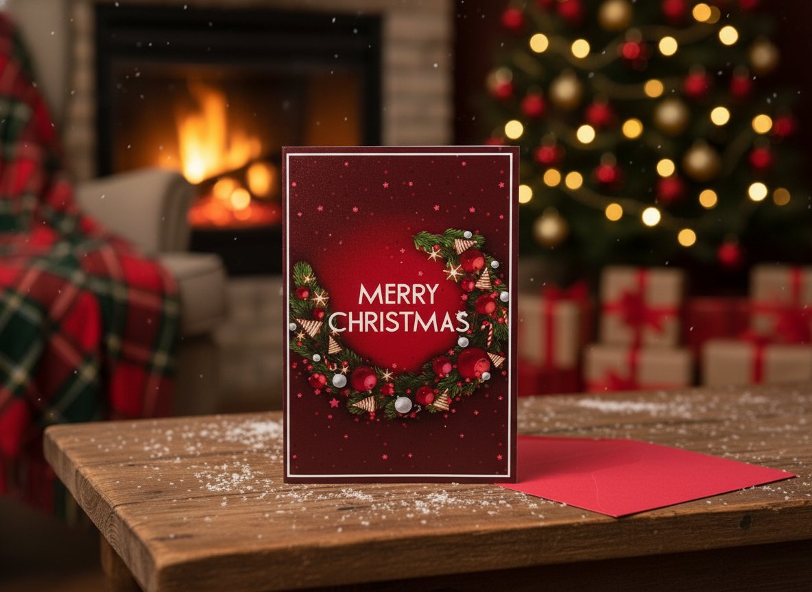 1Biglietto di Auguri Natalizio 3D 7x10,5 cm Cartolina di Natale Modello casuale