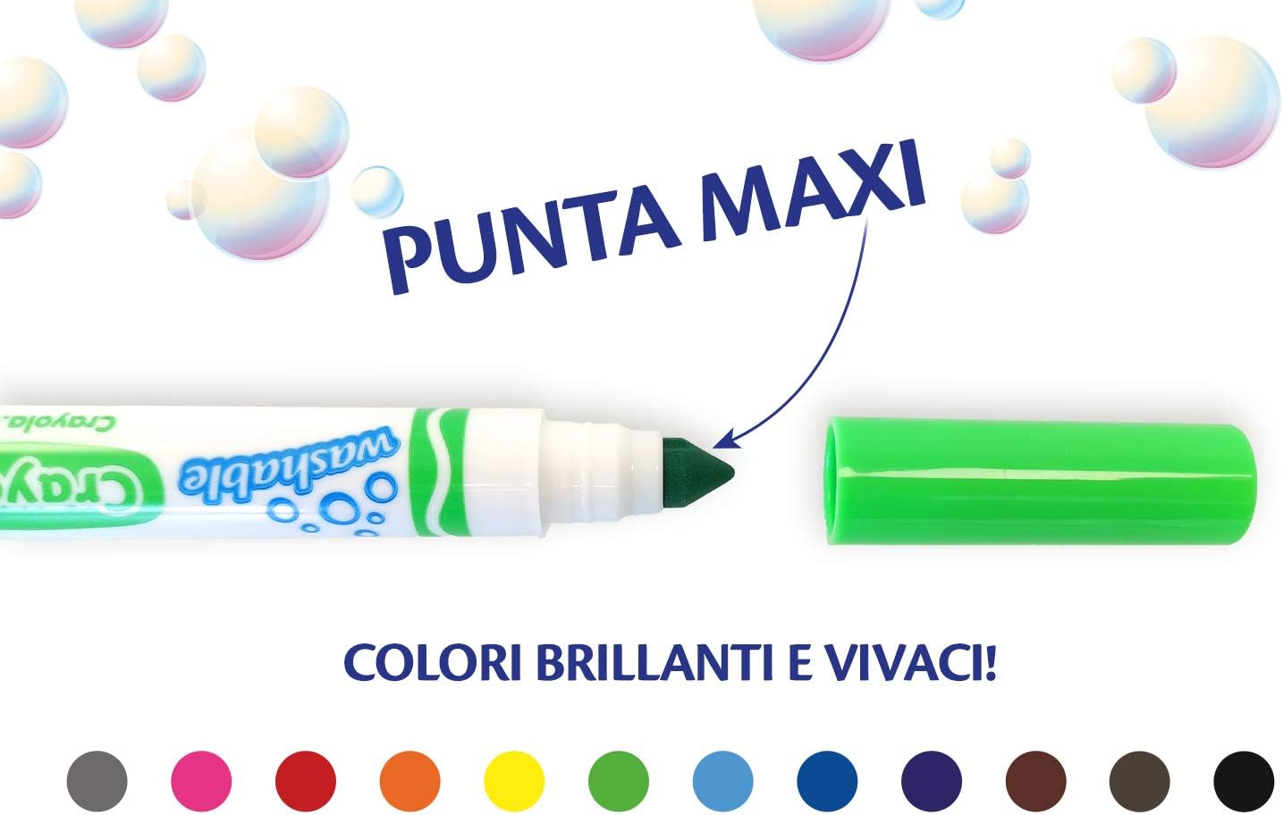 58-8340 CRAYOLA -12 Pennarelli Lavabili con Punta Maxi