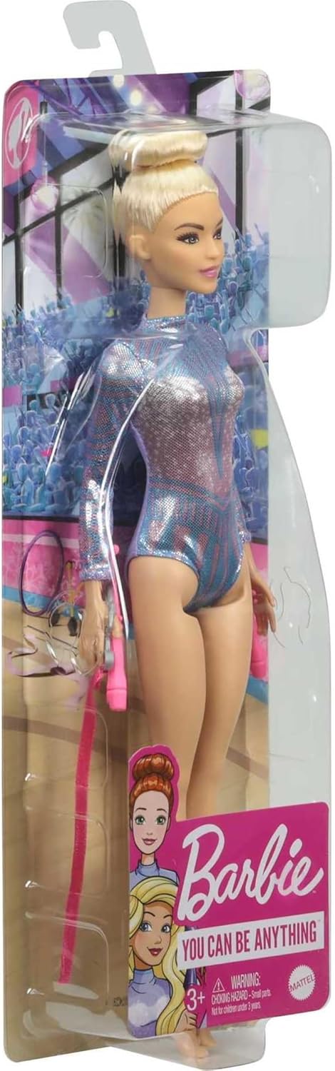 Mattel Barbie Ginnasta GTN65 Bambola Bionda con Body Colorato