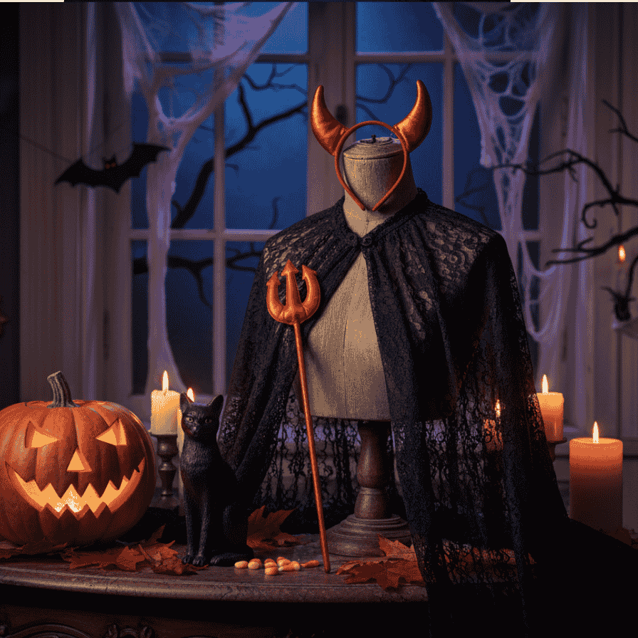 Cerchietto con Corna e Tridente da Diavolo Set 2 Pezzi Halloween