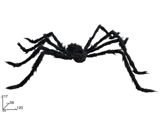 Ragno Nero Gigante Halloween Decorazione Spaventosa con Zampe Lunghe