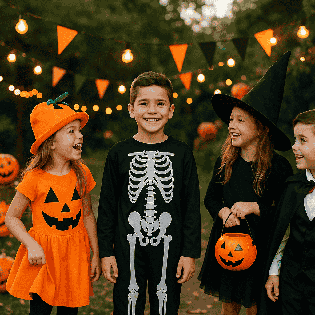 Vestito Scheletro Bambino 4-6 Anni Costume Halloween Scheletro Horror