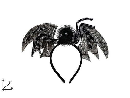 Cerchietto Pipistrello con Ragno XX24FG-04 Accessorio Halloween