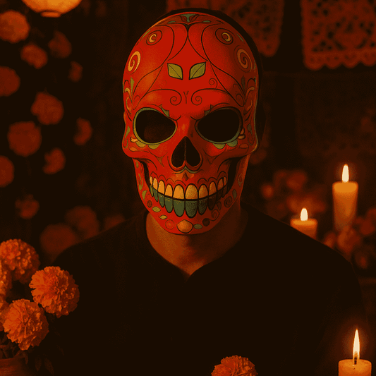 Maschera Decorata Teschio Halloween e Festa dei Morti