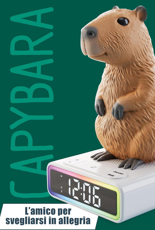 113576 Lisciani Rainy Days Capybara Sveglia LED con Figura Capibara