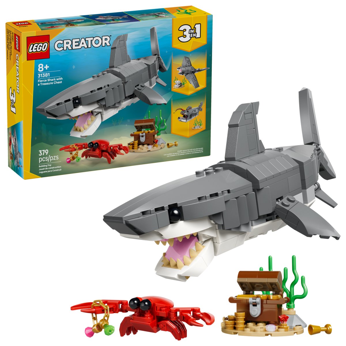 31381 LEGO Creator Squalo con scrigno del tesoro