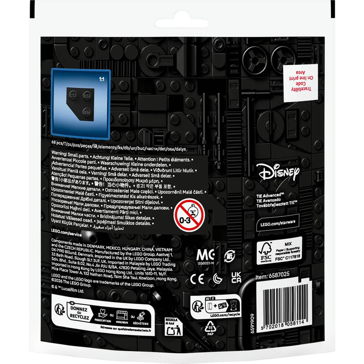 30727 LEGO Polybag Star Wars Recruitment Bags Mini-modello di TIE Advanced