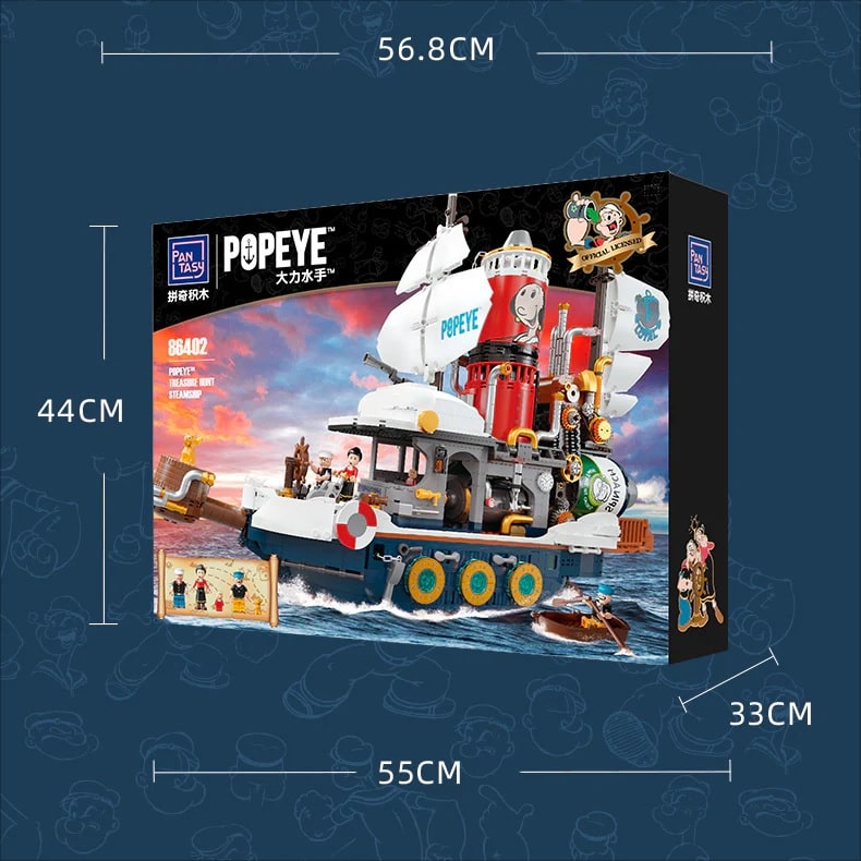 86402 Pantasy Popeye Adventure Ship Nave Braccio di ferro Set Costruzioni