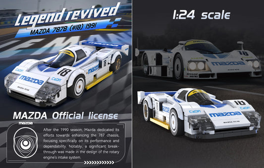 CADA Mazda 787B Le Mans - Modello in Mattoncini Scala 1:24 - 242 Pezzi