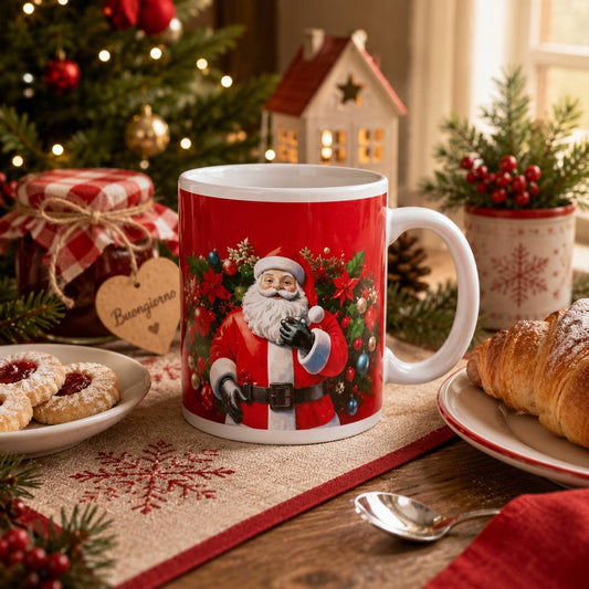 Tazzone Natalizio Babbo Natale 325 ml in Ceramica Soggetto Casuale KM03B