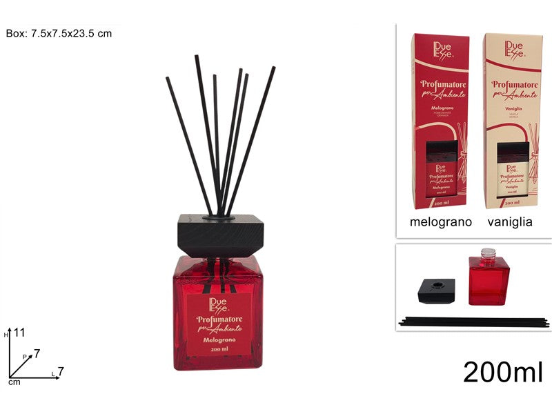 Profumatore Ambiente 200 ml con Bastoncini 2 Profumazioni Assortite