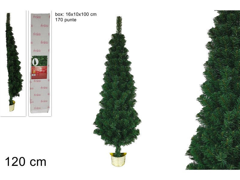 Albero di Natale da Parete 120 cm Mezzo Albero Salvaspazio Verde