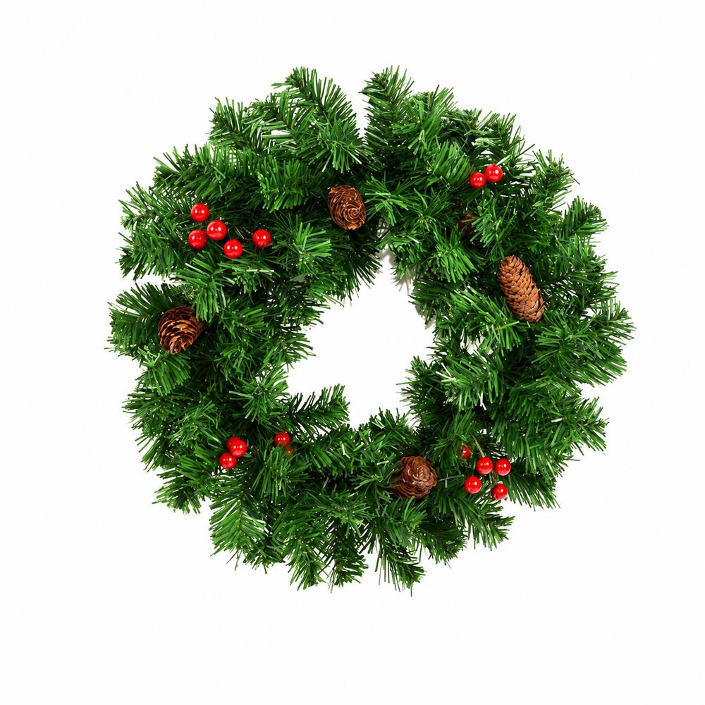Ghirlanda Natalizia Fuoriporta Tonda 40 cm Verde Corona di Natale da Appendere