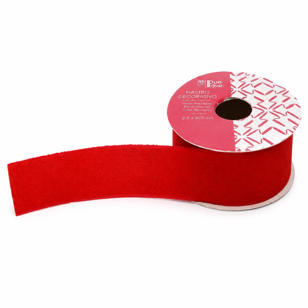 Nastro in Velluto Rosso 2,5 x 270 cm Nastro Natalizio per Confezioni Regalo